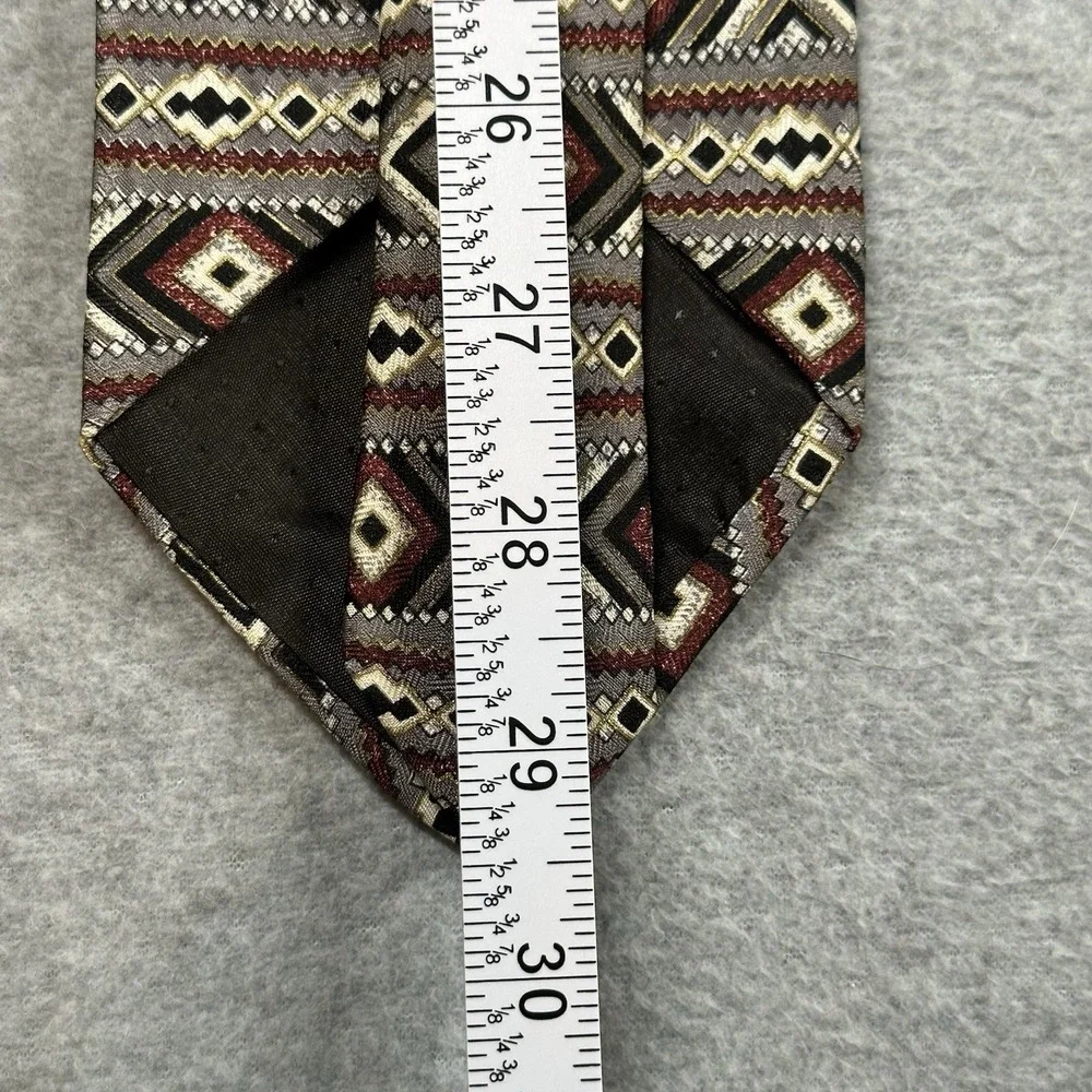 Vintage Pavia‎ Made in Italy 100% Silk Geometric Pattern Mens Tie
